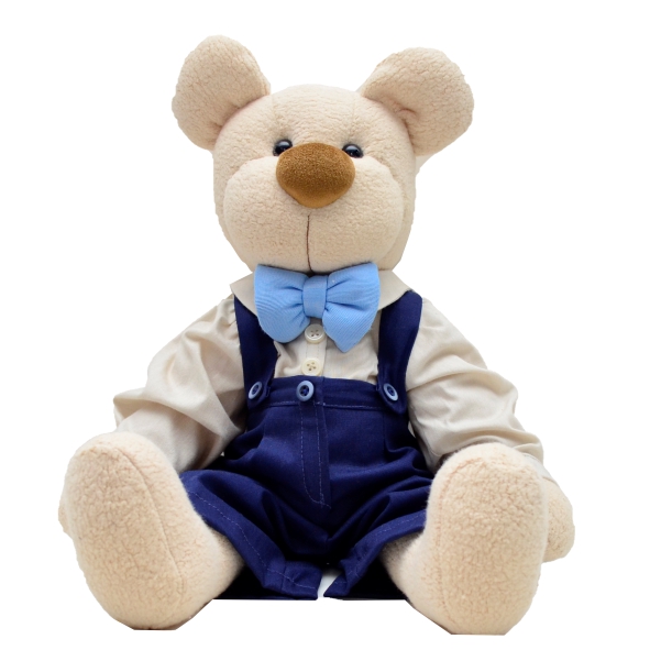 Urso Pelúcia roupa azul marinho G